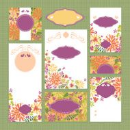 Set of floral wedding cards N39