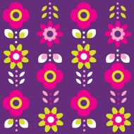Retro summer flowers pattern