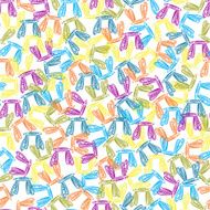 Colorful seamless pattern with hand-drawn wooden stools