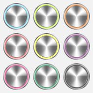Realistic metal buttons