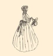 Romantic lady in retro clothes