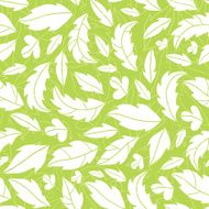 White on green leaves silhouettes seamless pattern background