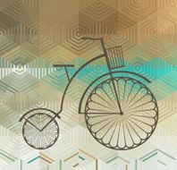 Retro Bicycle on a Color Background