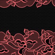 Lace fabric seamless border with abstract flowers N4