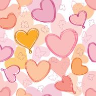 Hearts and butterfly seamless festive pattern N2