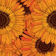 seamless pattern of abstract flowers sunflowers