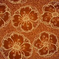 Vector ornate poppy flowers seamless pattern N3