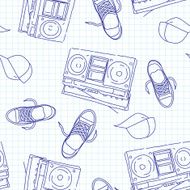 hip hop music seamless pattern