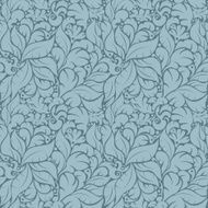 Seamless floral pattern on blue background N2