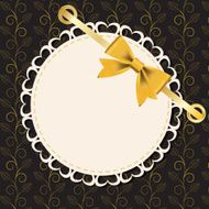 Vector greeting card with frame and bow N6