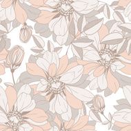 seamless pattern from abstract flowers in retro style