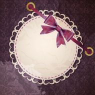 Vector greeting card with frame and bow N8