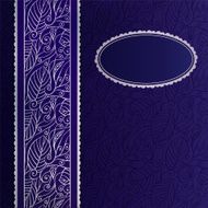 Card with frame and elegant leaf abstract seamless background