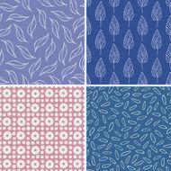 Set of seamless abstract and floral patterns N2
