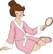 spa lady who looks into a mirror N11