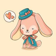 Cute and stylish bunny with love bubble speech N2