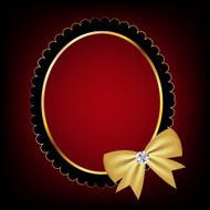 vintage frame with bow vector illustration N3