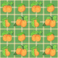 seamless pattern with apricots on the checked background N2