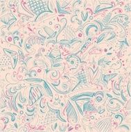 doodle-style floral pattern N2