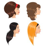 Girls with different hairstyle