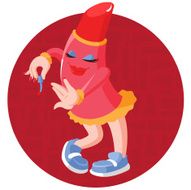 Lipstick cartoon character
