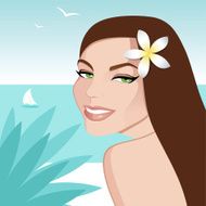 Girl with frangipani flower