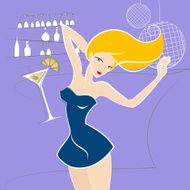 Blonde girl in bar