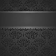 Vintage card with damask background luxury black design