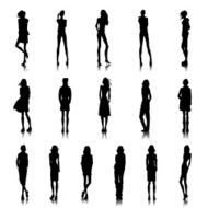 Set of street fashion women