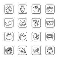 Fruit and Vegetables Doodle Icons N2