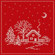 Christmas Knitted Background Seamless Pattern