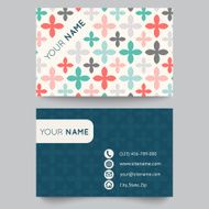 Business card template orange and white pattern vector design N2
