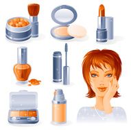 Make-up icon set Health and beauty seria