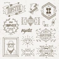 Vintage hipster hand drawn design elements set 8 Vector illustration N2