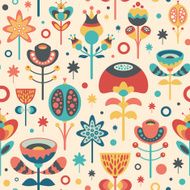 Seamless pattern with colorful Christmas flowers