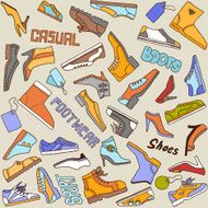 Shoes seamless pattern Vector illustration