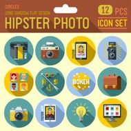 Hipster photo circle icon set Trendy illustrations