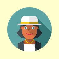 Cute young hipster girl with hat Hipster icons series