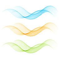 Set of vector color curve lines design element N3