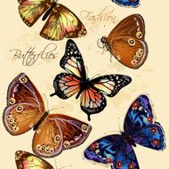 Beautiful seamless wallpaper pattern with butterflies