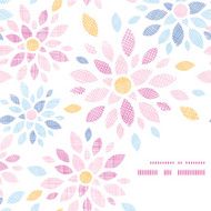 Abstract textile colorful flowers frame corner pattern background