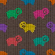 Seamless knitted pattern with sheep N3