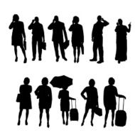 Vector silhouettes of business people N51