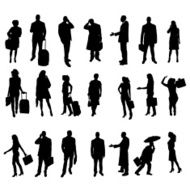 Vector silhouettes of business people N52