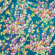 Floral seamless pattern with hand drawn blossom flowers