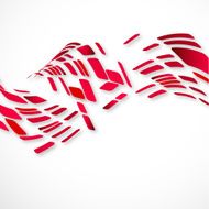 abstract red wave shape with gray background