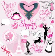 glamor clothes and accessories Elements for fashion or retail Design