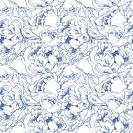 Elegant flower seamless background Blue set