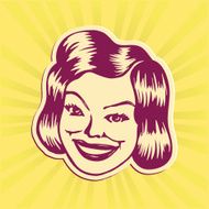 Vintage Clipart Smiling retro lady