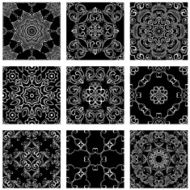 Set of squared backgrounds - ornamental seamless pattern N7